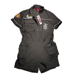 Smoke Rise Red Mechanic Jump Suit Y2K Pin Up Style Jumper Rockabilly Punk NWT